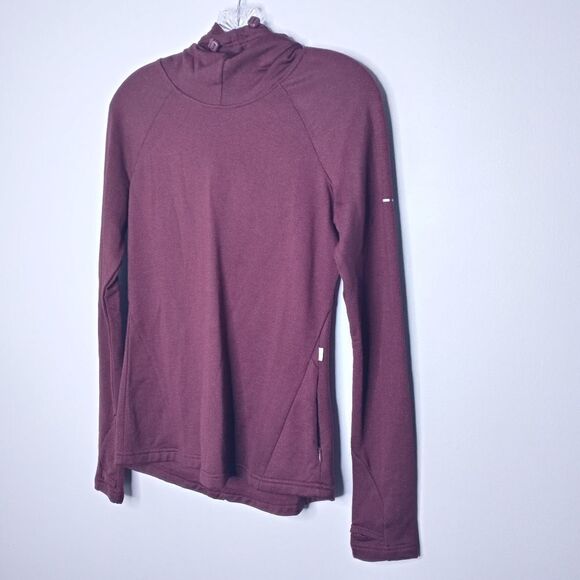 Mondetta burgandy pullover sweatshirt with hoodie - Picture 2 of 8